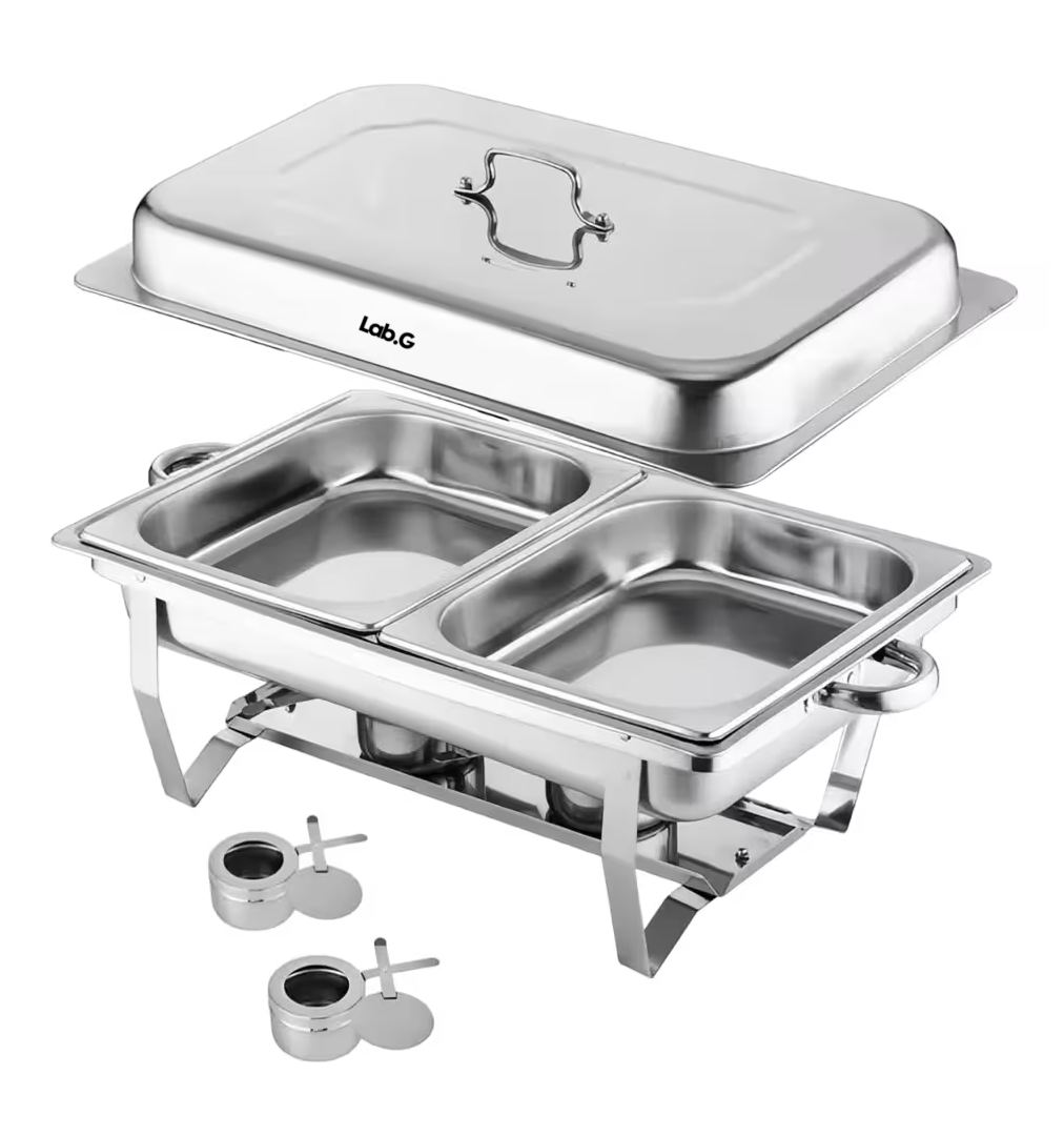 Bufetera Acero Inoxidable y 2 Insertos Plata