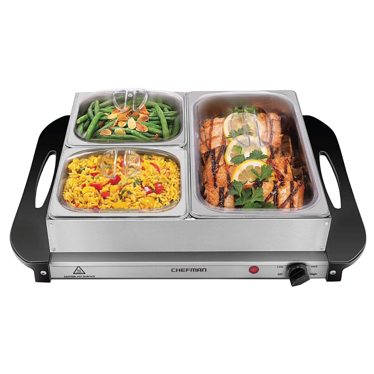 Foto 2 pulgar | Servidor De Buffet Eléctrico Chefman Con Bandeja Para Calentar Y 3 Platos Para Irritar - Venta Internacional.