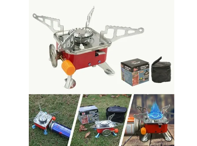 Estufa De Camping Xtellar Mini Plegable, Portátil Y De Acero Inoxidable
