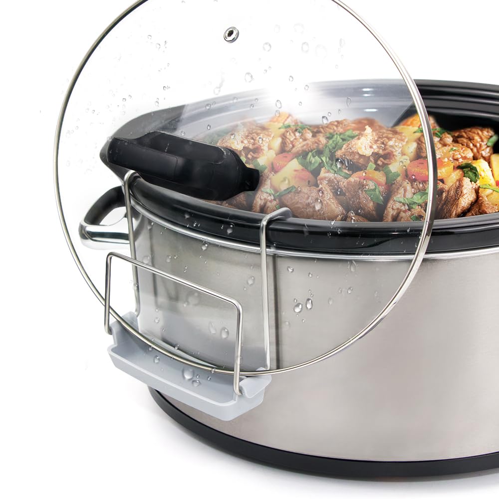 Soporte Para Tapa De Olla De Cocción Lenta Sophico, Acero Inoxidable, Paquete De 2, Gris - Venta Internacional.