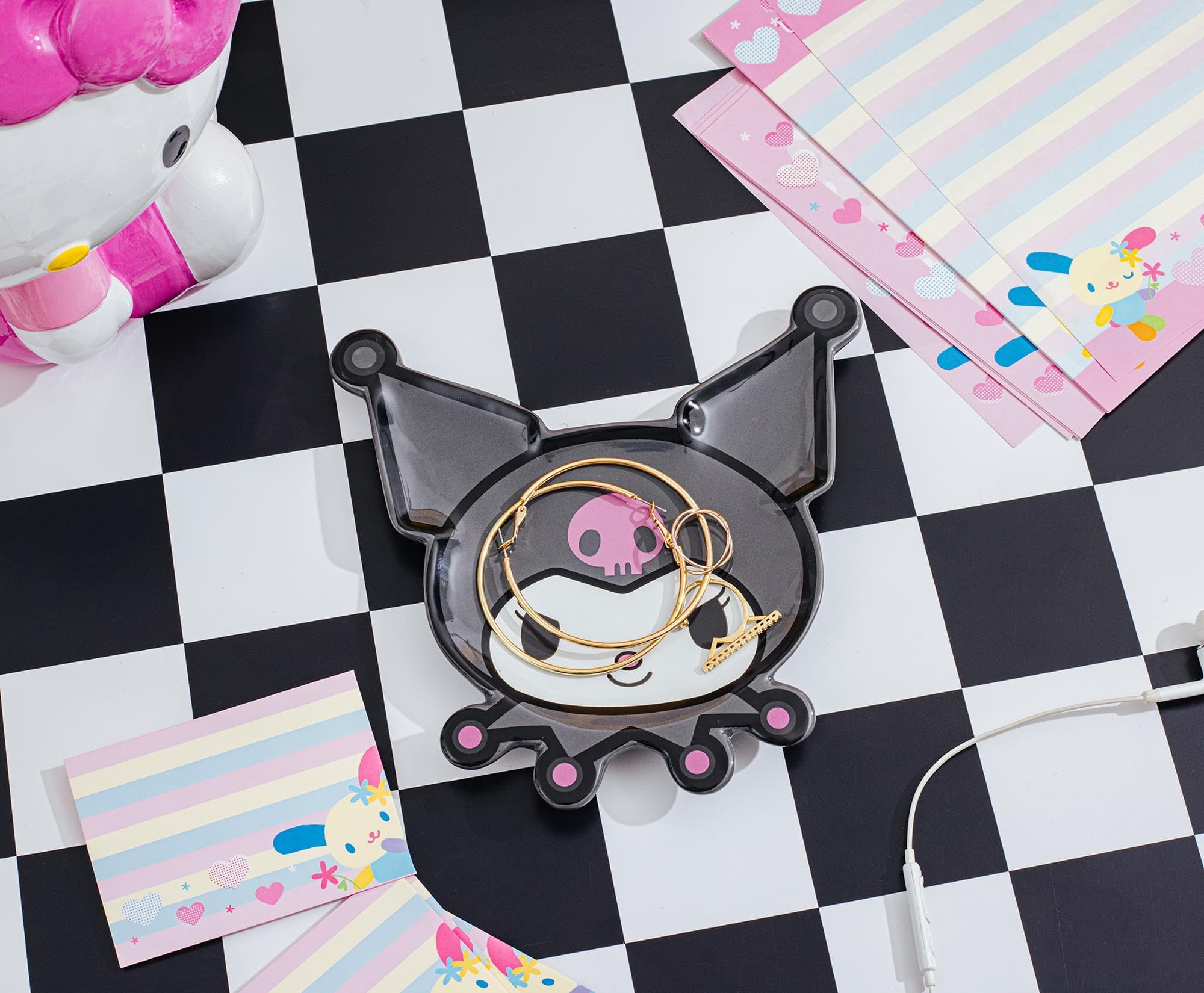 Foto 4 | Soporte Para Cucharas Sanrio Kuromi Face Sculpted Ceramic - Venta Internacional.