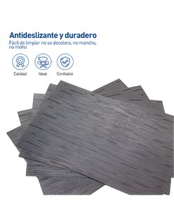 Foto 3 | Manteles Individuales Antideslizantes Lavables Mesa 5 Piezas Color Gris