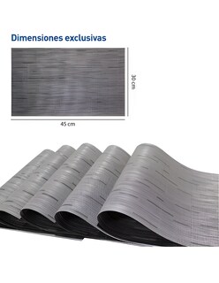 Foto 5 | Manteles Individuales Antideslizantes Lavables Mesa 5 Piezas Color Gris