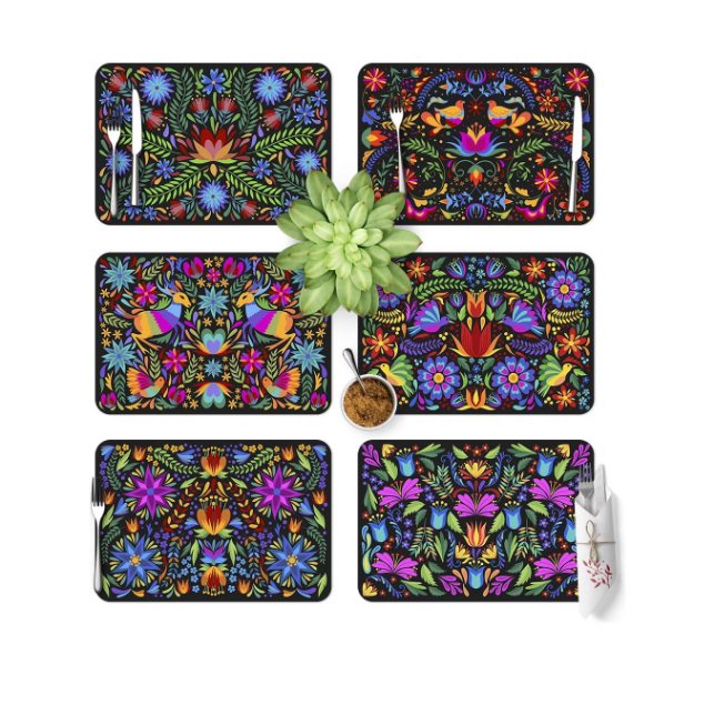 Set 6 Manteles Individuales Arte Huichol Diseño Mexicano Wünd