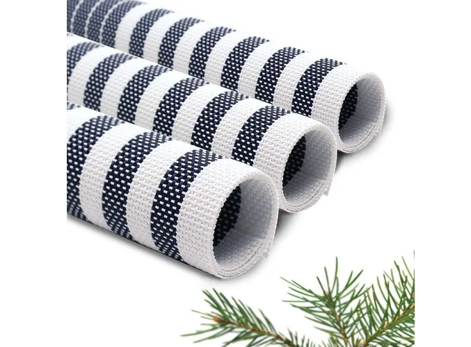 Foto 5 pulgar | Xtellar Set De 8 Manteles Individuales Antideslizantes, Envinados Y Altamente Duraderos, Diseño Elegante Azul Raya