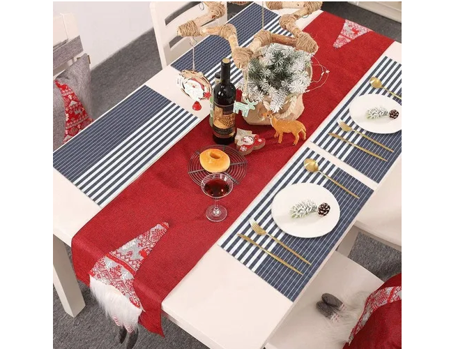Foto 5 | Xtellar Set De 8 Manteles Individuales Antideslizantes, Envinados Y Altamente Duraderos, Diseño Elegante Azul Raya