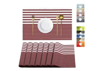 Foto 1 | Conjunto Xtellar De 8 Manteles Individuales Antideslizantes, Color Rojo, Elegantes Y Fáciles De Limpiar