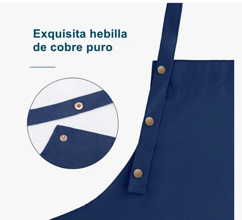 Foto 4 pulgar | Mandil Delantal Cocina Chef Delantal Multiusos Ajustable