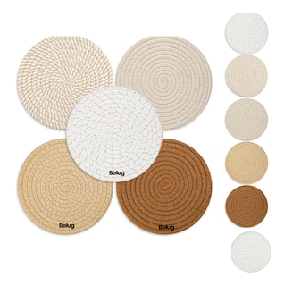 Foto 1 | 10 Pzs Posavasos Para Cafe Mesa Tejido A Mano Beige Solido