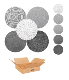 Foto 1 | 10 Pzs Posavasos Para Cafe Mesa Tejido A Mano Gris Solido