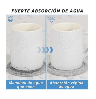 Foto 2 | 10 Pzs Posavasos Para Cafe Mesa Tejido A Mano Gris Solido