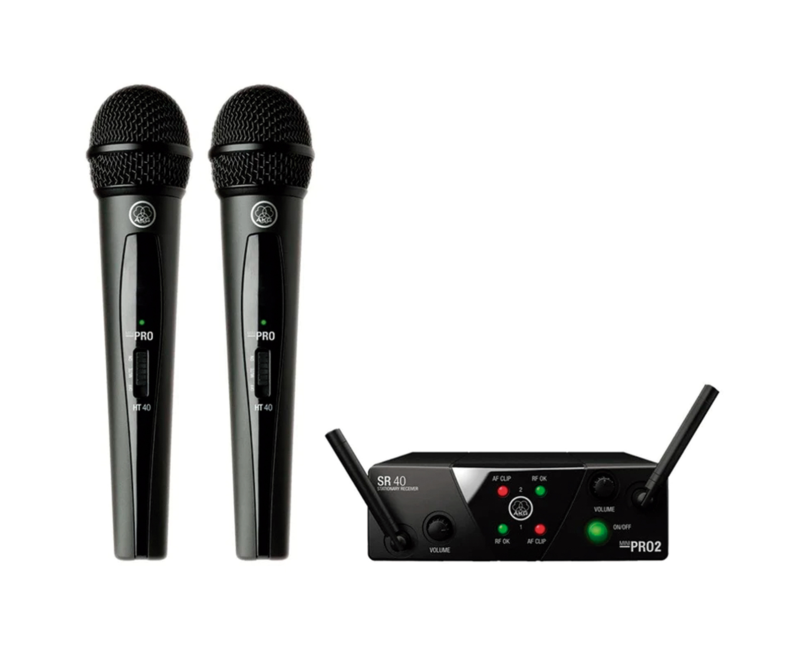 Kit Inalámbrico de Micrófonos para Voz WMS40MINI2VOCAL SETBD ISM2/3 AKG color Negro