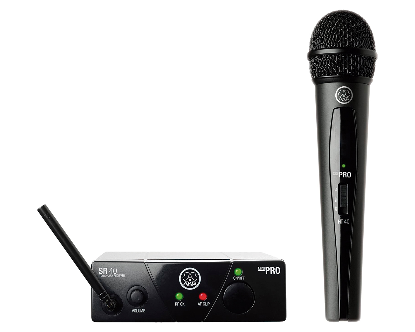 Kit Inalámbrico de Micrófonos WMS40MINI VOCAL SETBD US25C AKG color Negro