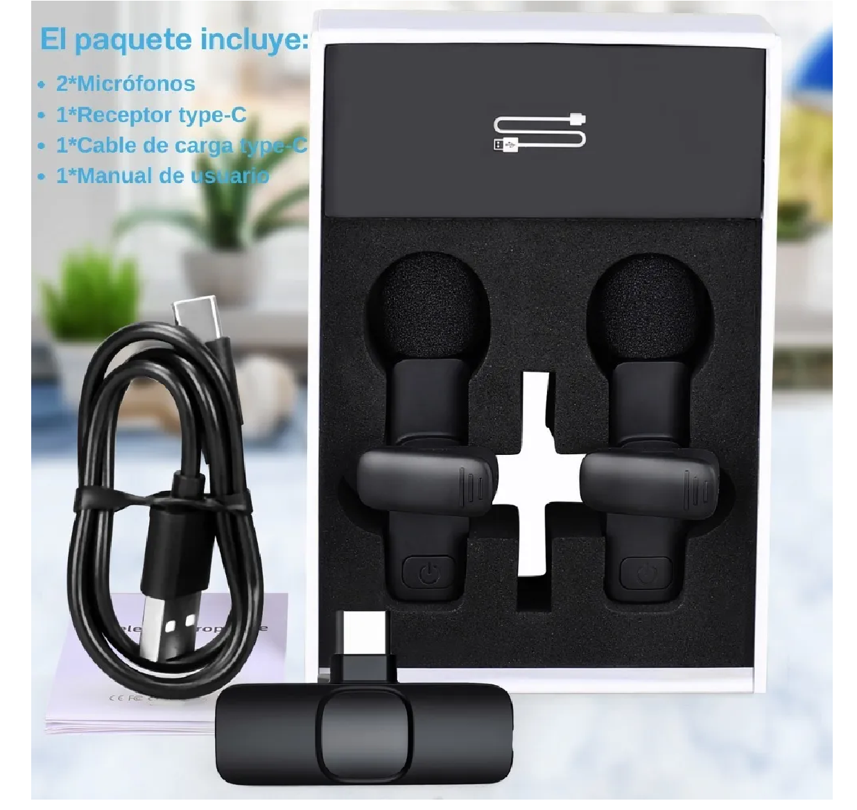 Foto 4 pulgar | Micrófono Inalámbrico Solapa Para Android Eo Safe Imports color  Negro