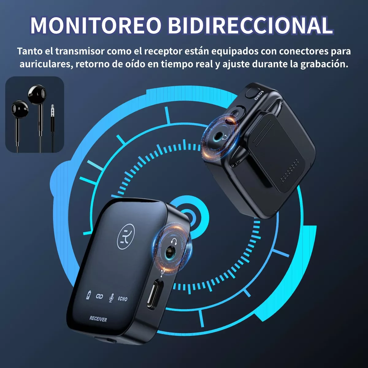 Foto 4 pulgar | Micrófono Inalámbrico Eo Safe Imports ESI-10399 Negro