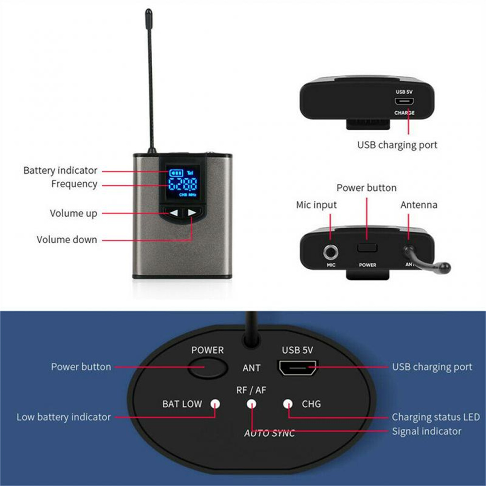 Micrófono Lavalier Inalámbrico Y Receptor Portátil Uhf4 - Venta Internacional.