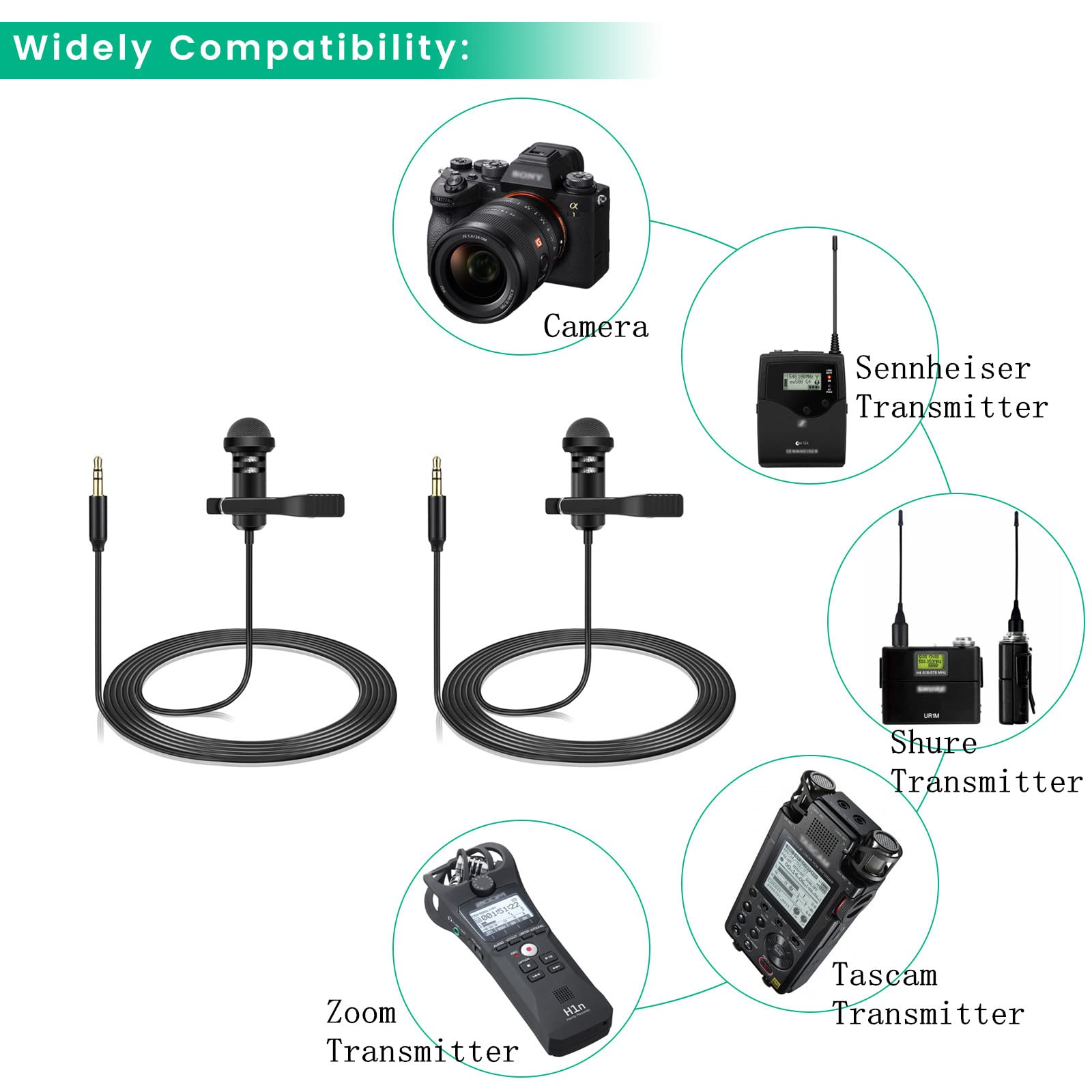 Foto 5 | Paquete de 2 Micrófonos Lavalier para DJI Mic 2 y Rode Wireless Go 2 - Venta Internacional