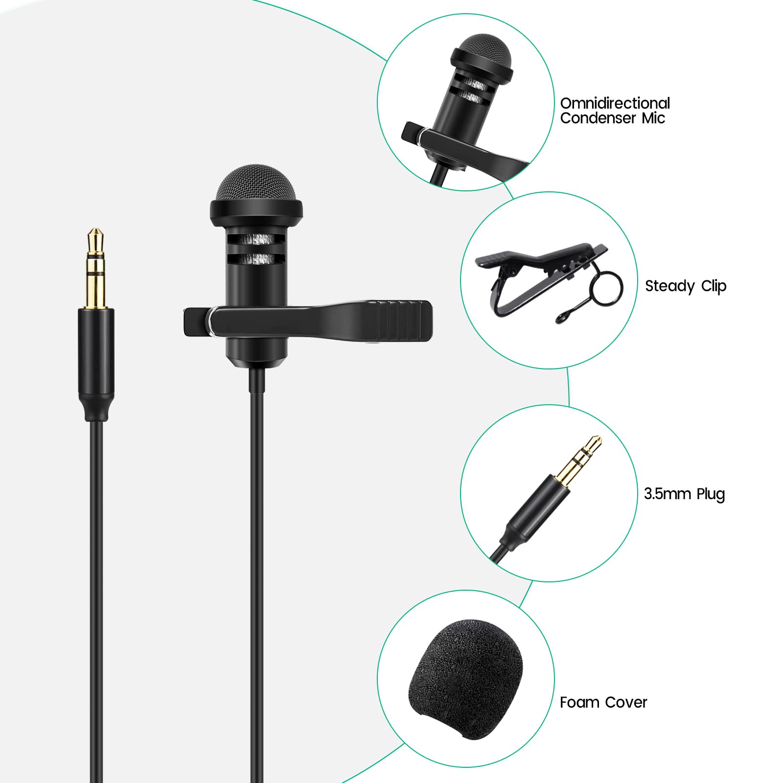 Foto 6 | Paquete de 2 Micrófonos Lavalier para DJI Mic 2 y Rode Wireless Go 2 - Venta Internacional