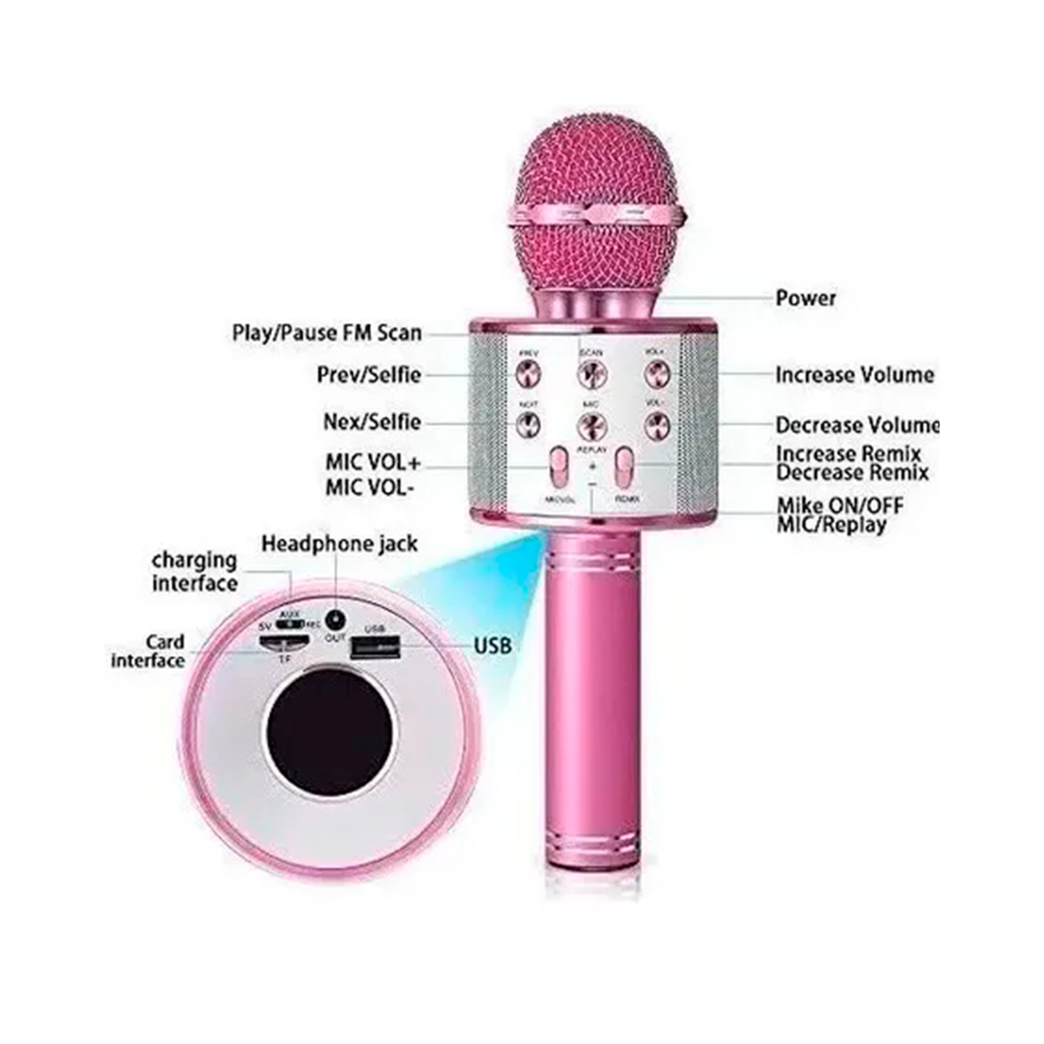 Foto 3 pulgar | Micrófono de Karaoke con Altavoz Bluetooth - Venta Internacional