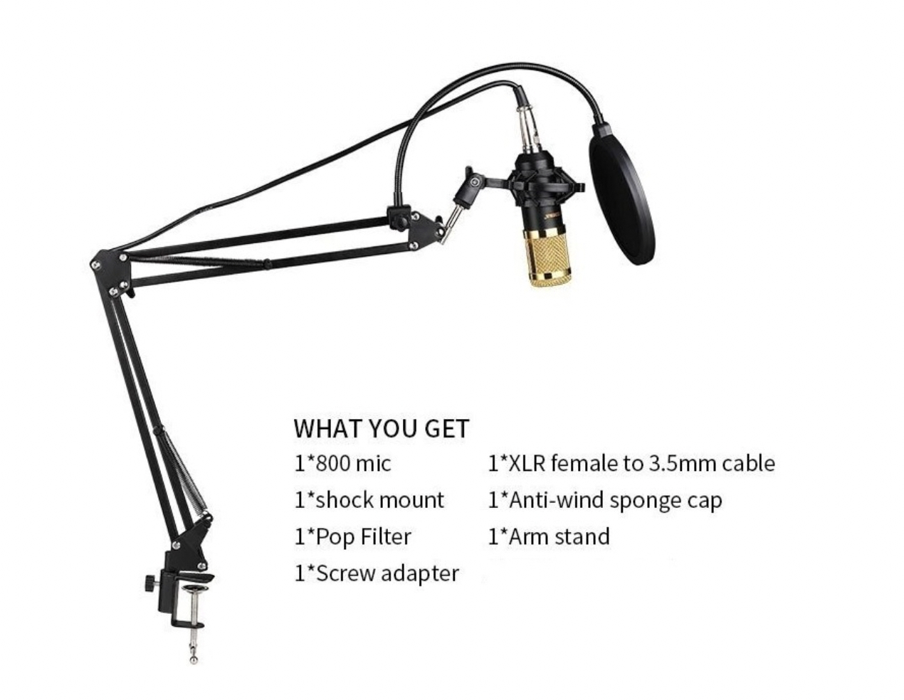 Foto 6 | Kit de Micrófono con Soporte-Venta Internacional