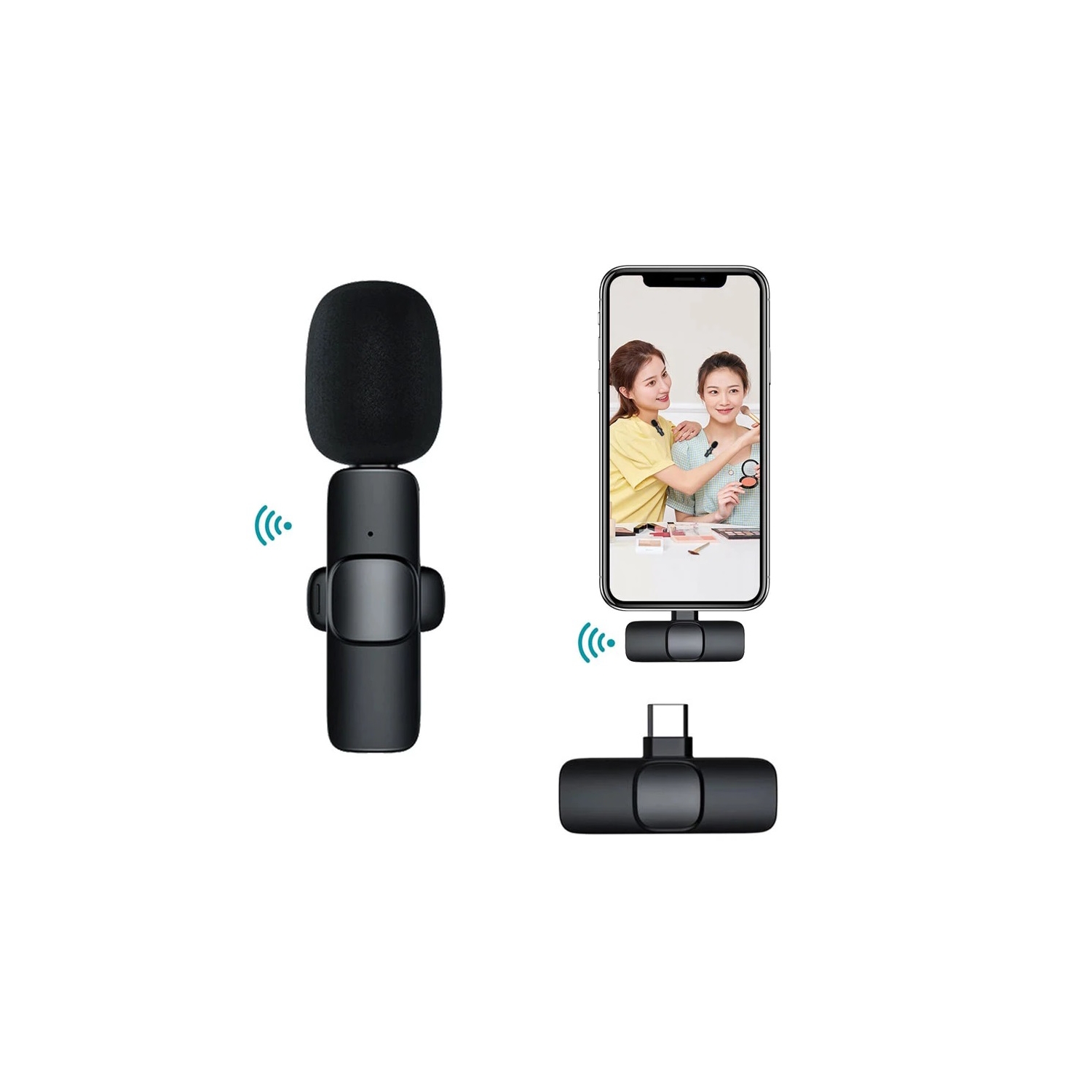 Foto 2 pulgar | Micrófono Inalámbrico de Solapa Lavalier Tipo C para Teléfono Celular - Venta Internacional