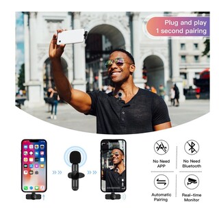 Foto 4 | Micrófono Inalámbrico de Solapa Lavalier Tipo C para Teléfono Celular - Venta Internacional