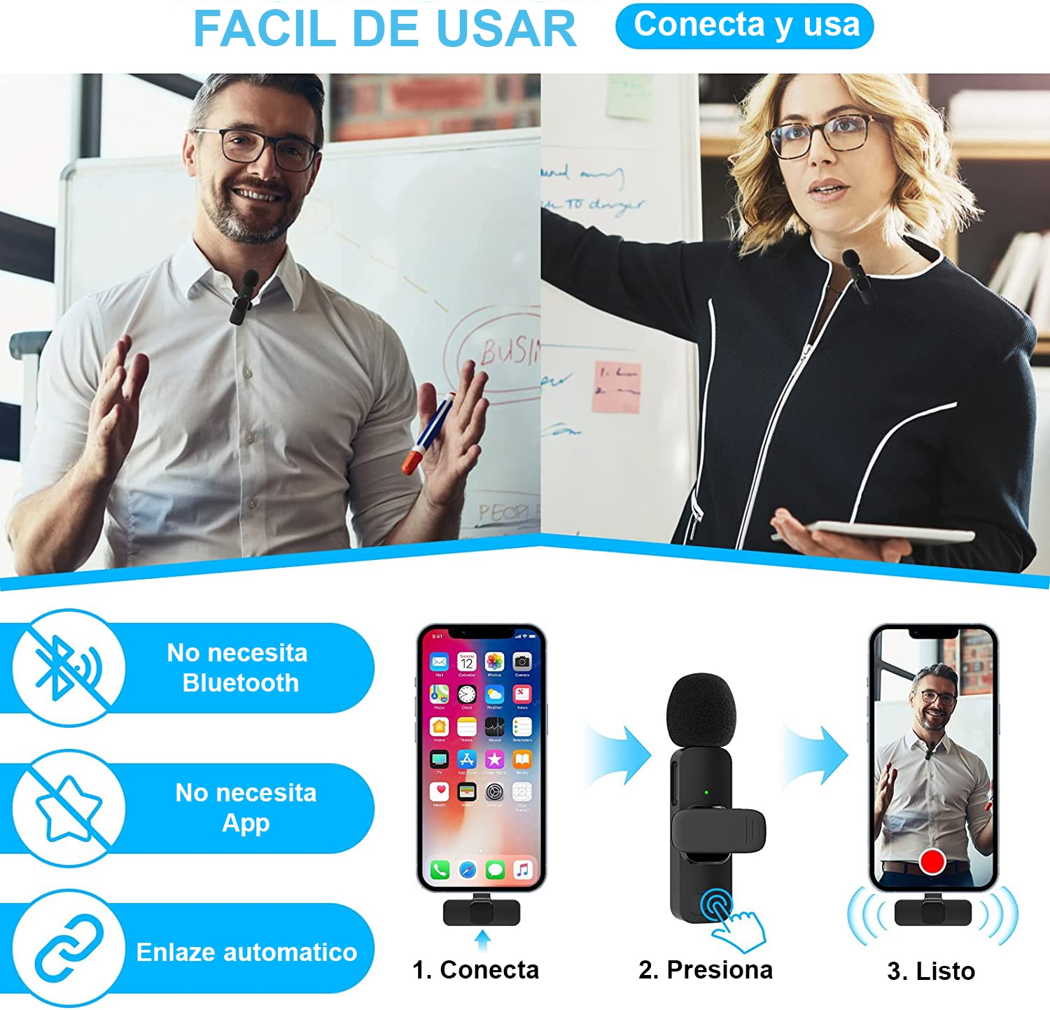 Foto 3 pulgar | Micrófono Inalámbrico para Android Lavalier Micrófono Usb C- Venta Internacional