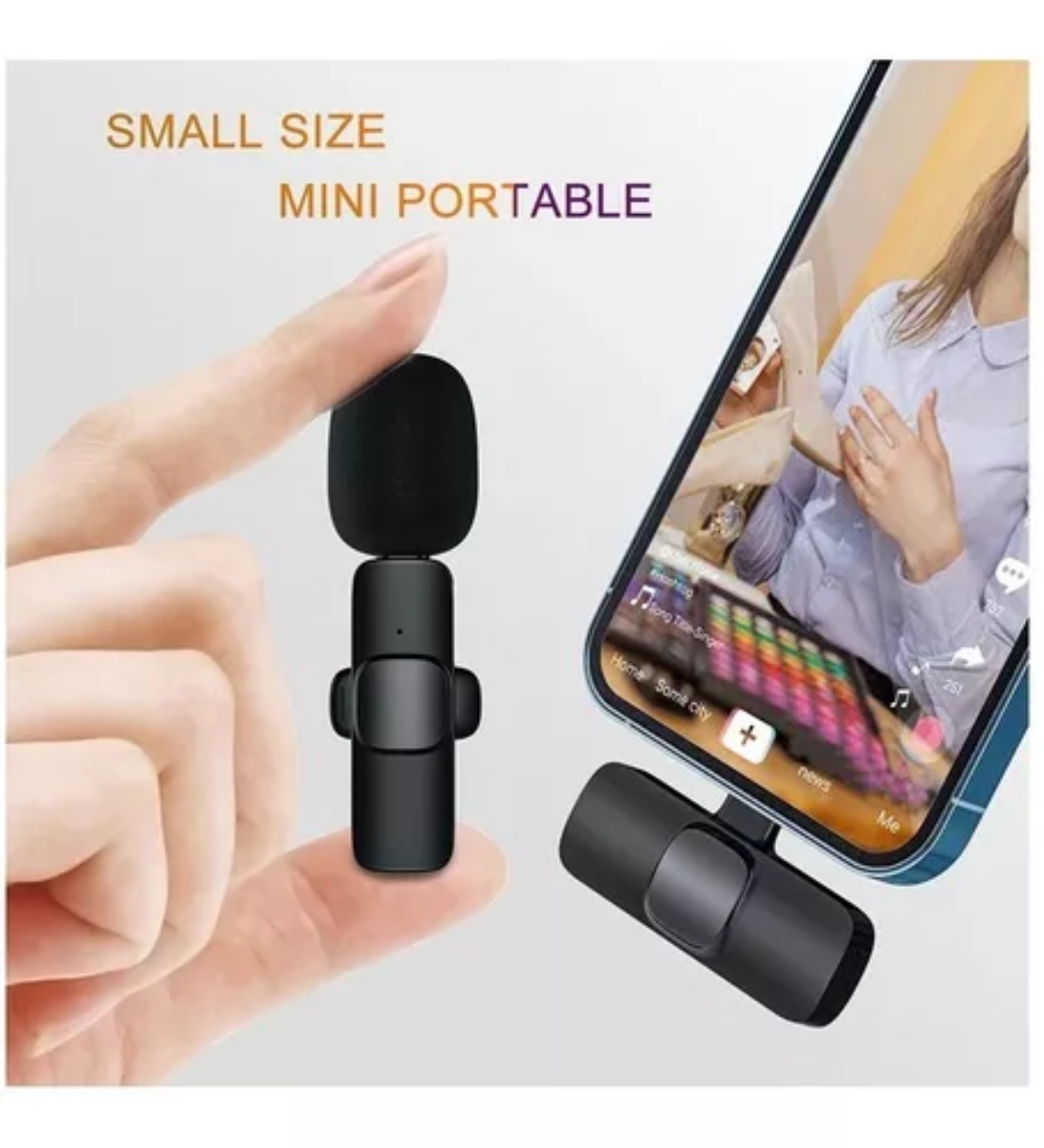 Foto 3 pulgar | Micrófono Inalámbrico de Solapa Lavalier Negro para iPhone - Venta Internacional