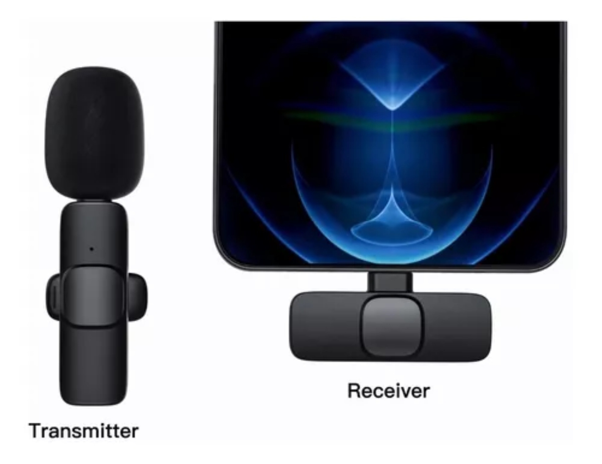 Foto 4 pulgar | Micrófono Inalámbrico de Solapa Lavalier Negro para iPhone - Venta Internacional