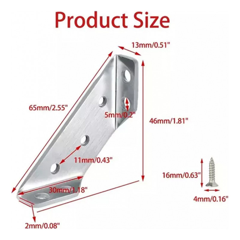 Foto 3 pulgar | Conector De Soporte De Esquina Universal De Acero Inoxidable, 32 Piezas - Venta Internacional.