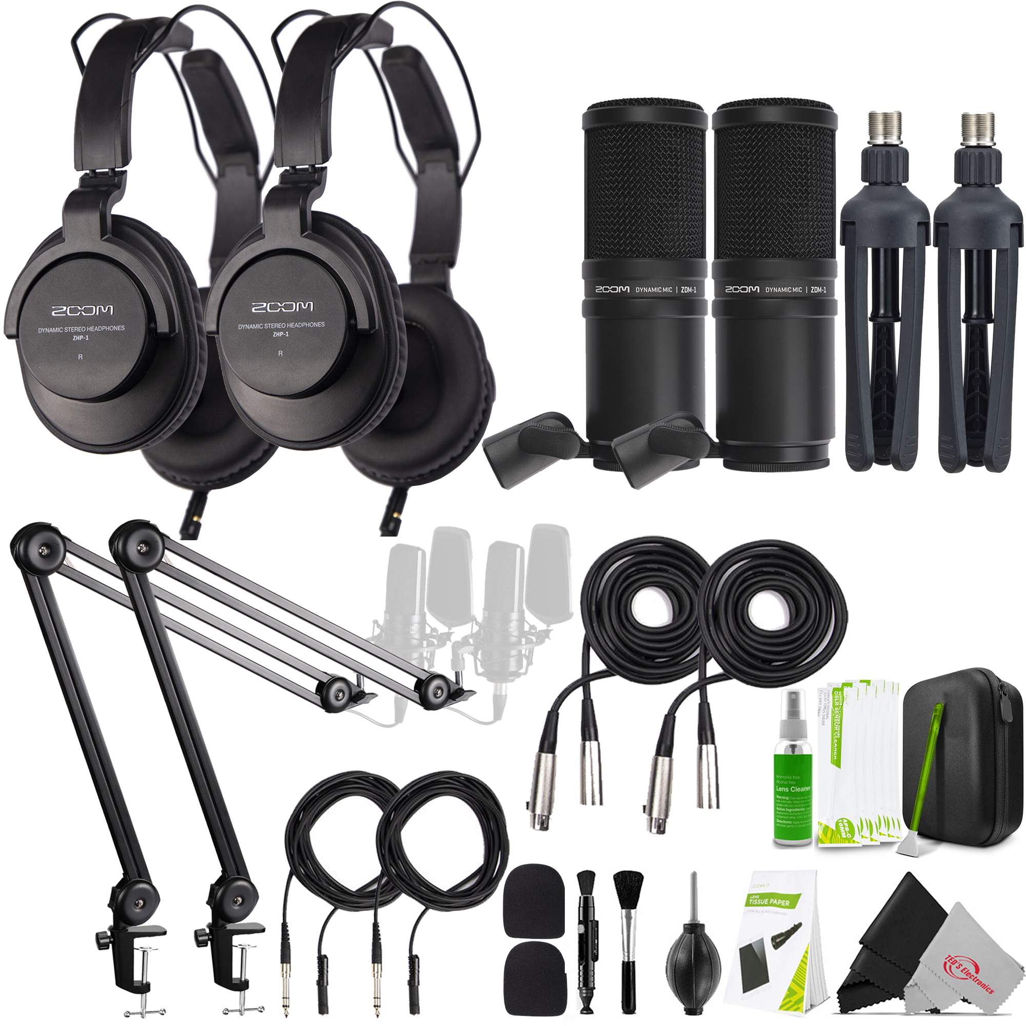 Foto 2 pulgar | Paquete De Micrófonos Para Podcasts Zoom Zdm-1 2x Zoom Con Soporte Y Acceso - Venta Internacional.
