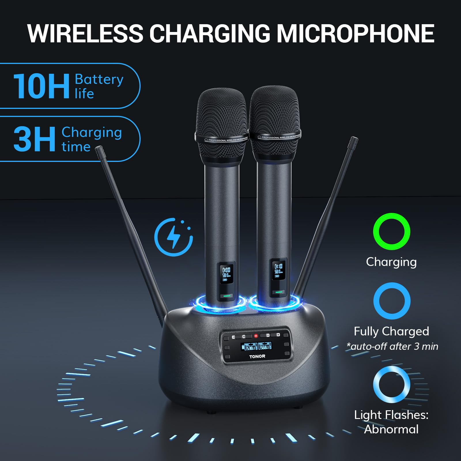 Foto 6 pulgar | Micrófono Inalámbrico Tonor Tw790 Recargable Uhf Con Un Alcance De 262 Pies - Venta Internacional.