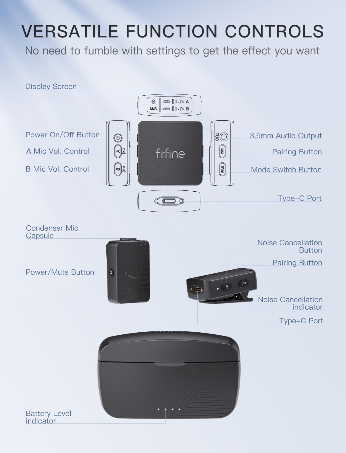 Foto 6 | Micrófono Lavalier Inalámbrico Fifine M9 Para Iphone/android - Venta Internacional.