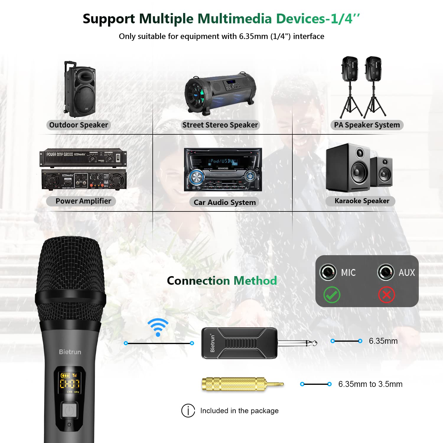 Foto 6 | Micrófono Inalámbrico Bietrun Uhf Metal Dynamic Handheld - Venta Internacional.