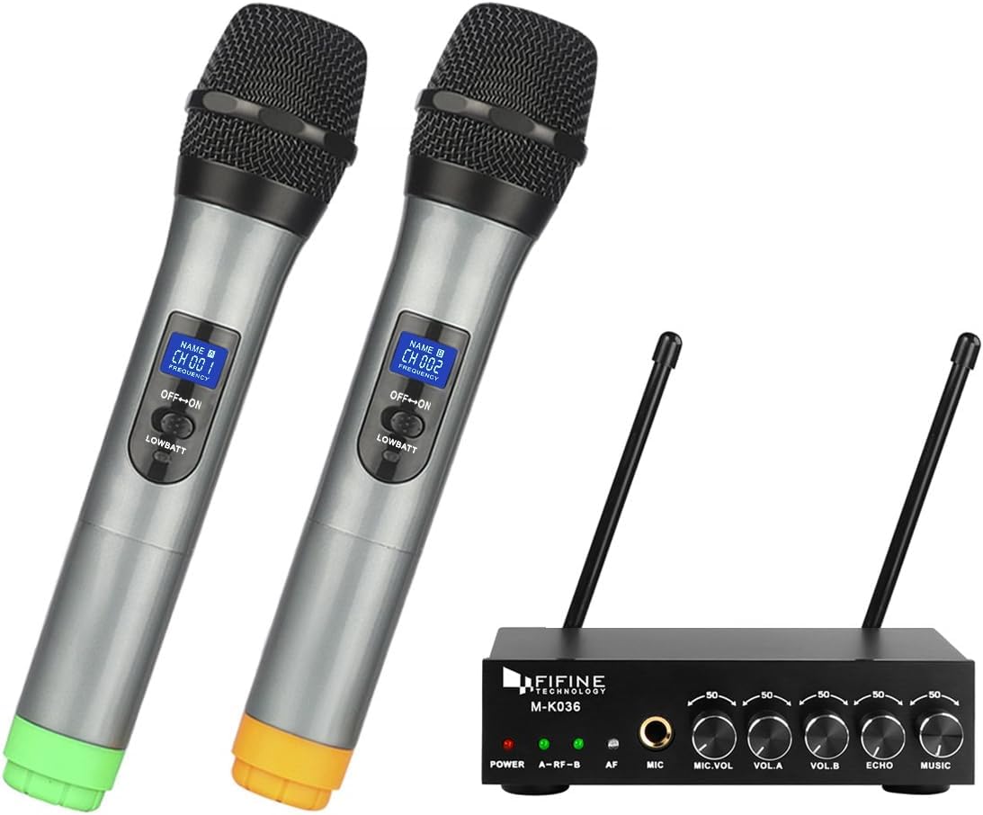 Foto 1 | Micrófono De Mano Inalámbrico Fifine Uhf De Doble Canal K036 - Venta Internacional.