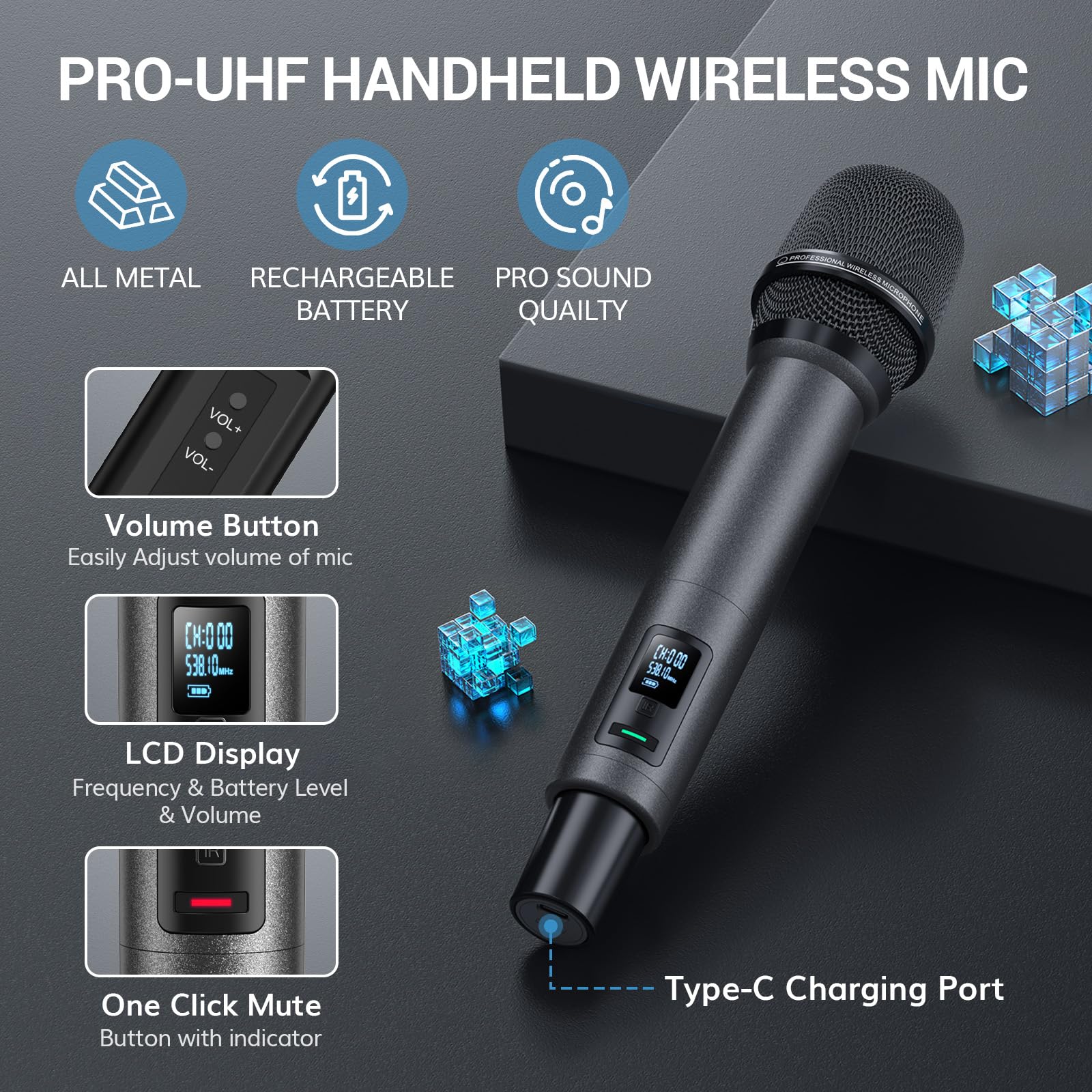 Foto 5 pulgar | Sistema De Micrófono Inalámbrico Tonor Tw550 Uhf Recargable - Venta Internacional.