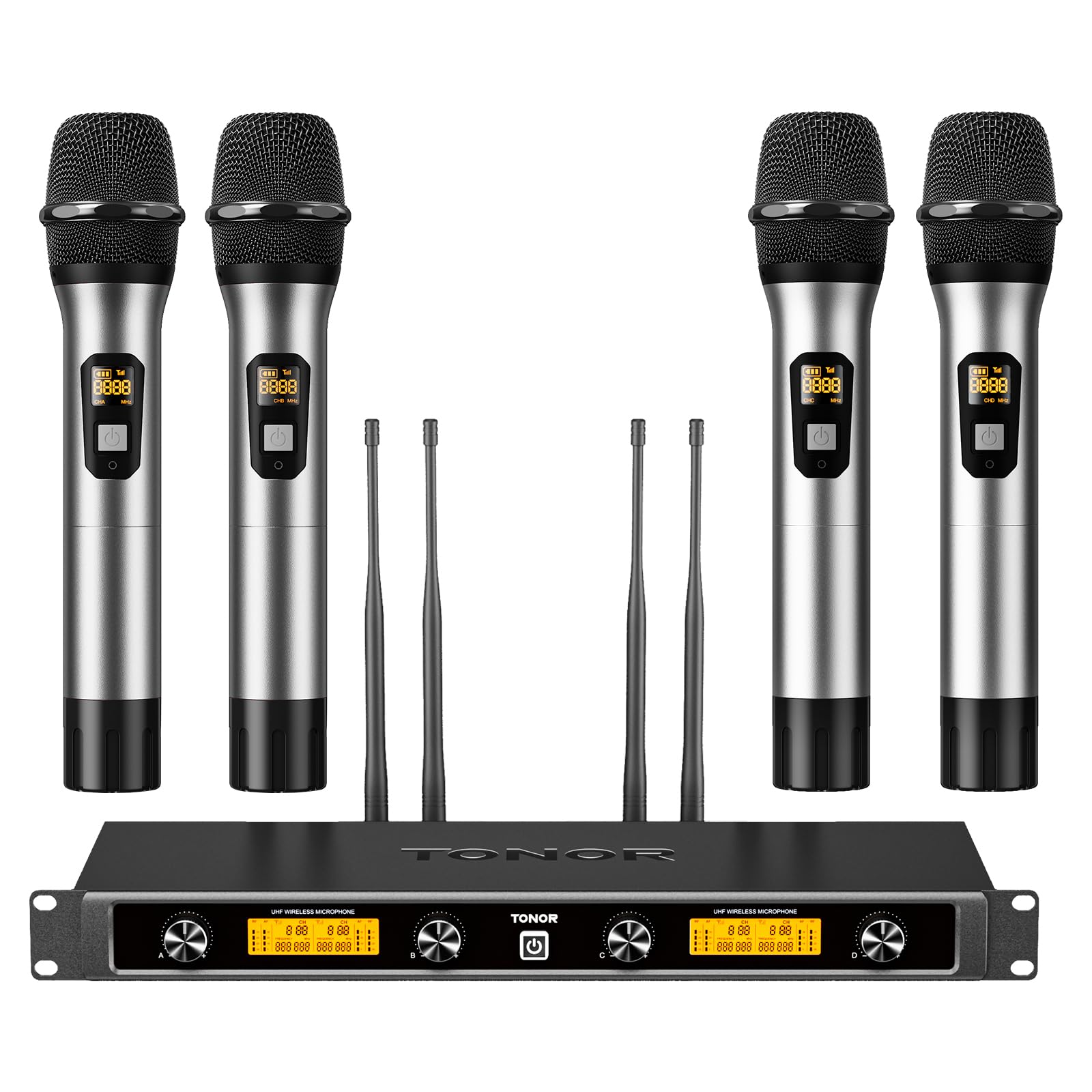 Sistema De Micrófonos Inalámbricos Tonor 4x10 Canales 295ft Uhf - Venta Internacional.