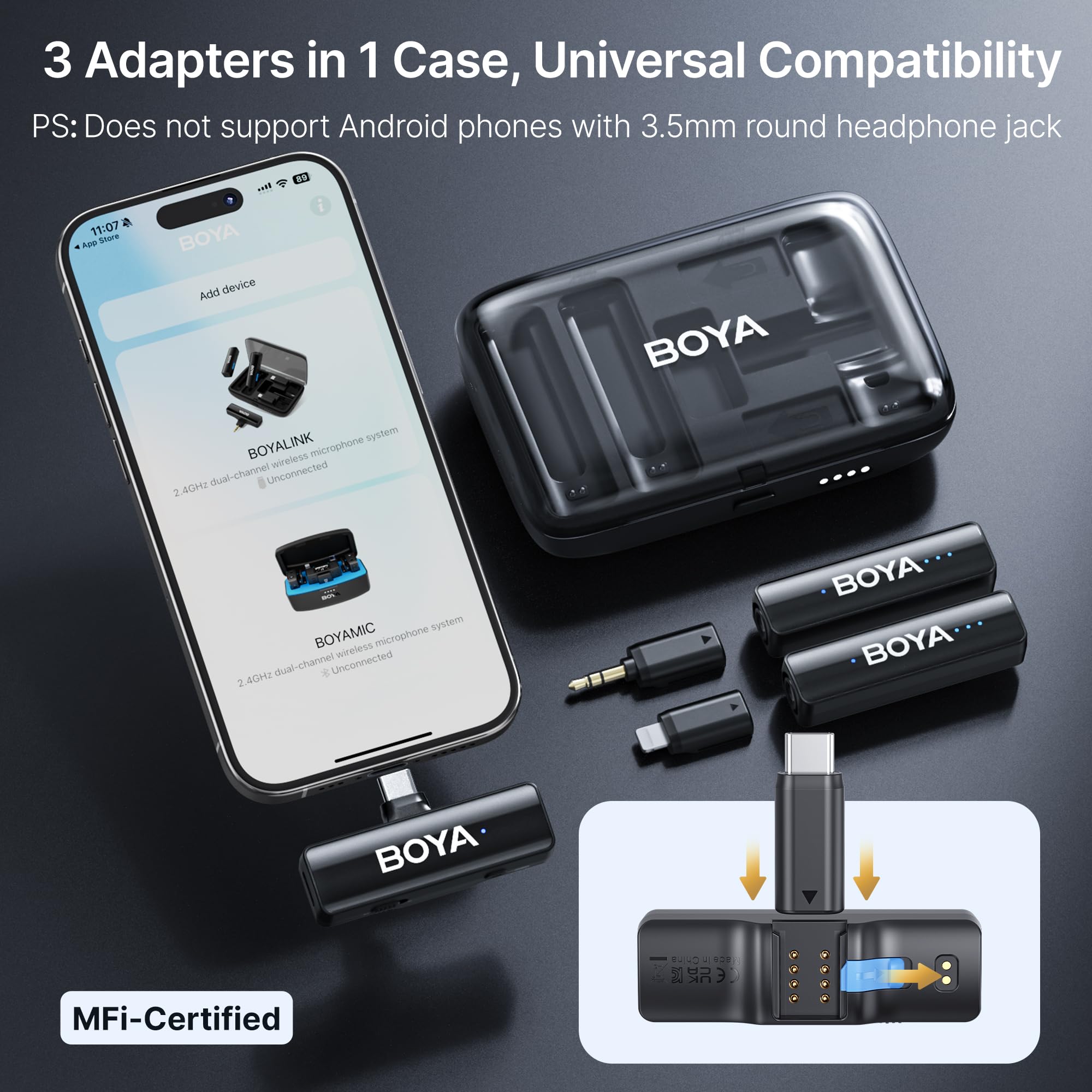Foto 6 pulgar | Micrófono Lavalier Inalámbrico Boya Boyalink 2 Para Iphone - Venta Internacional.