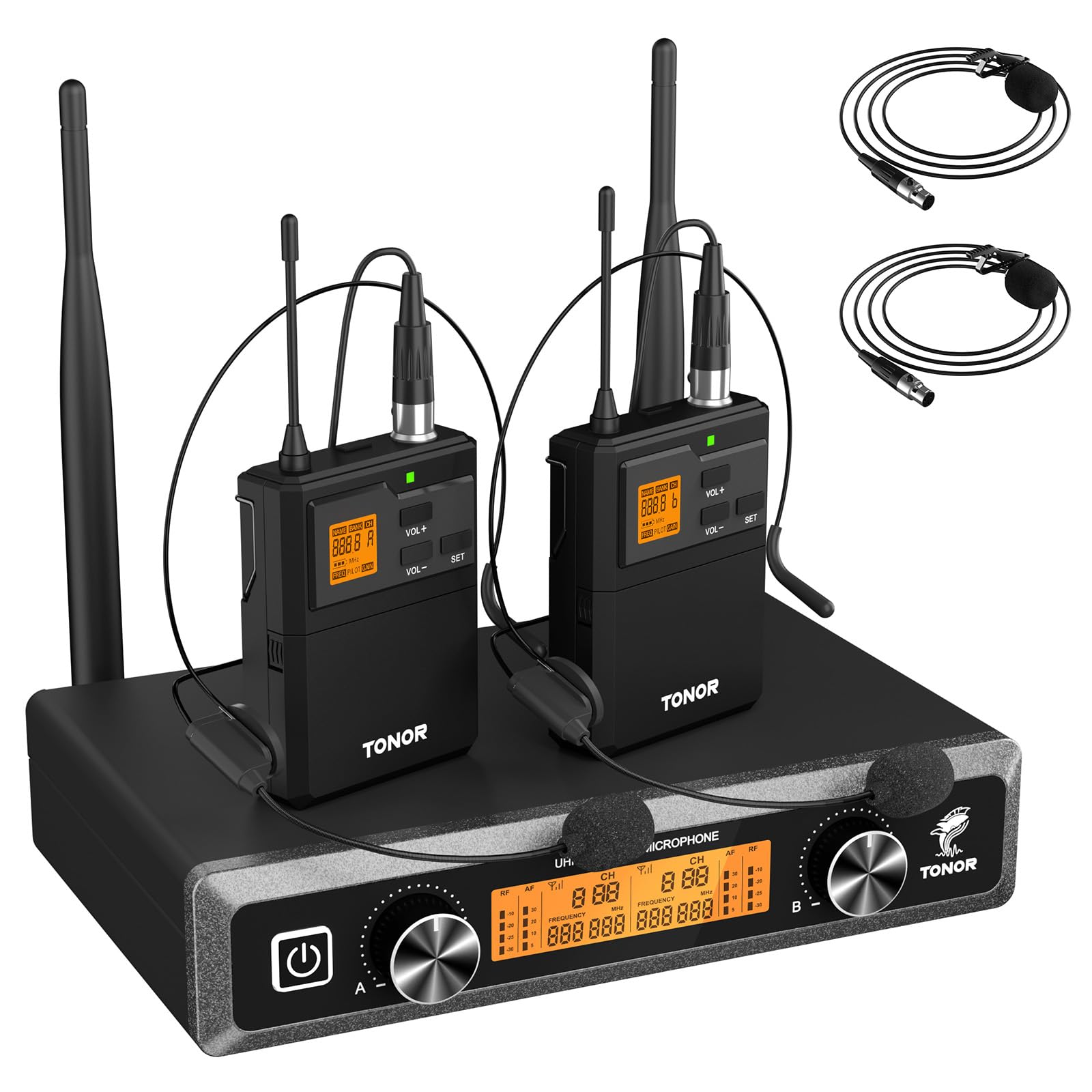 Foto 1 | Sistema De Micrófonos Inalámbricos Tonor Uhf Con Auriculares/lavalier - Venta Internacional.
