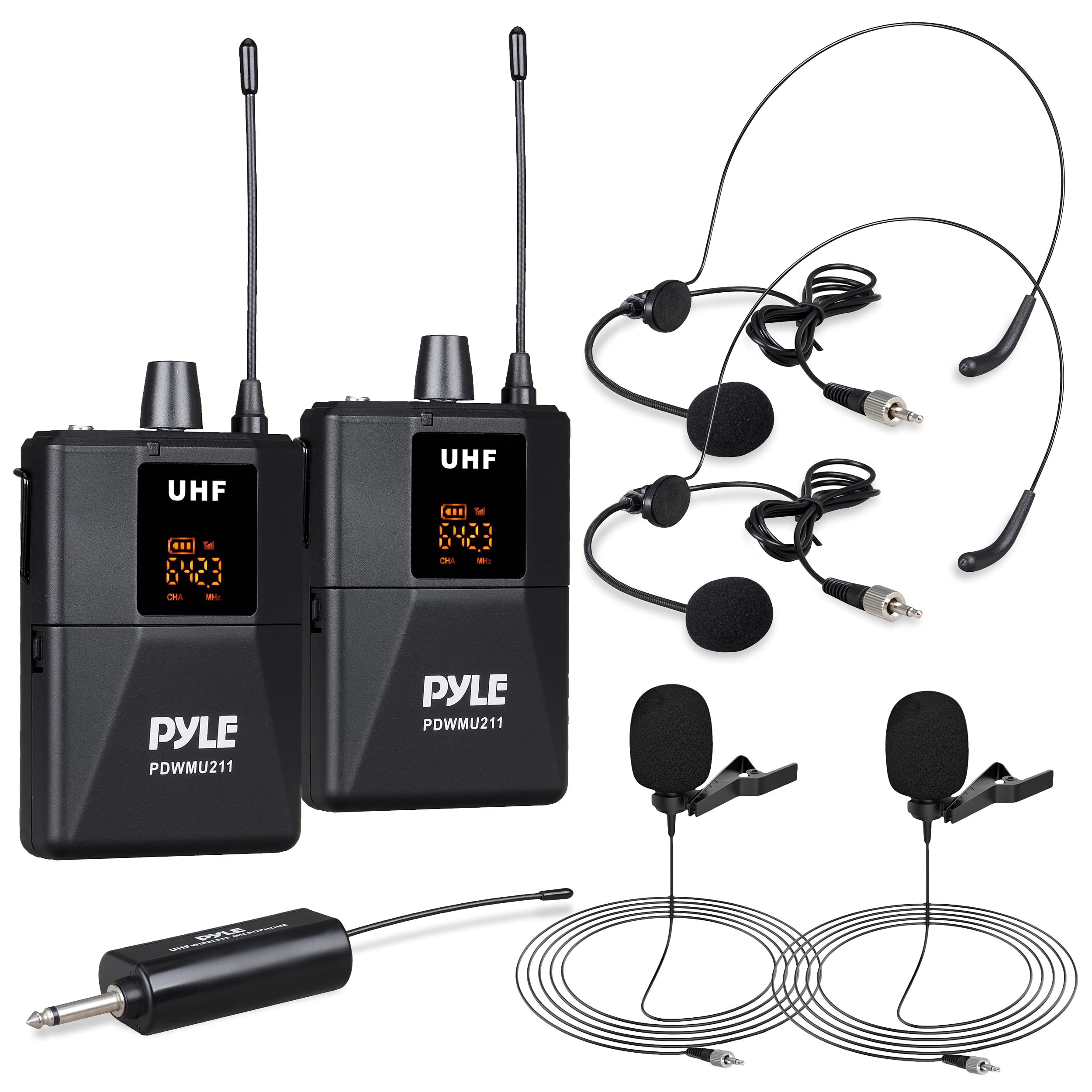Foto 2 pulgar | Sistema De Micrófono Pyle Pdwmu211 Dual Uhf Inalámbrico Negro - Venta Internacional.
