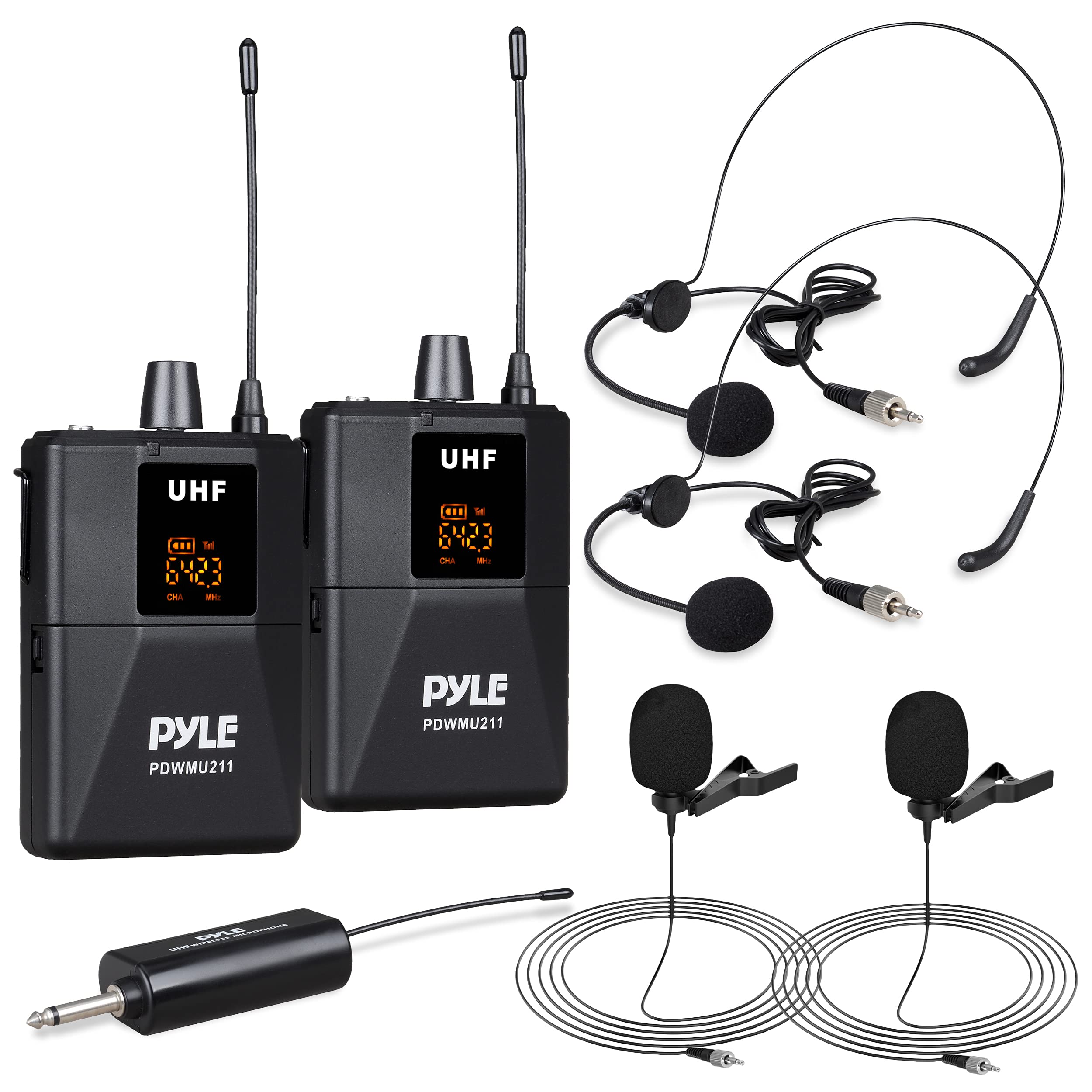 Sistema De Micrófono Pyle Pdwmu211 Dual Uhf Inalámbrico Negro - Venta Internacional.