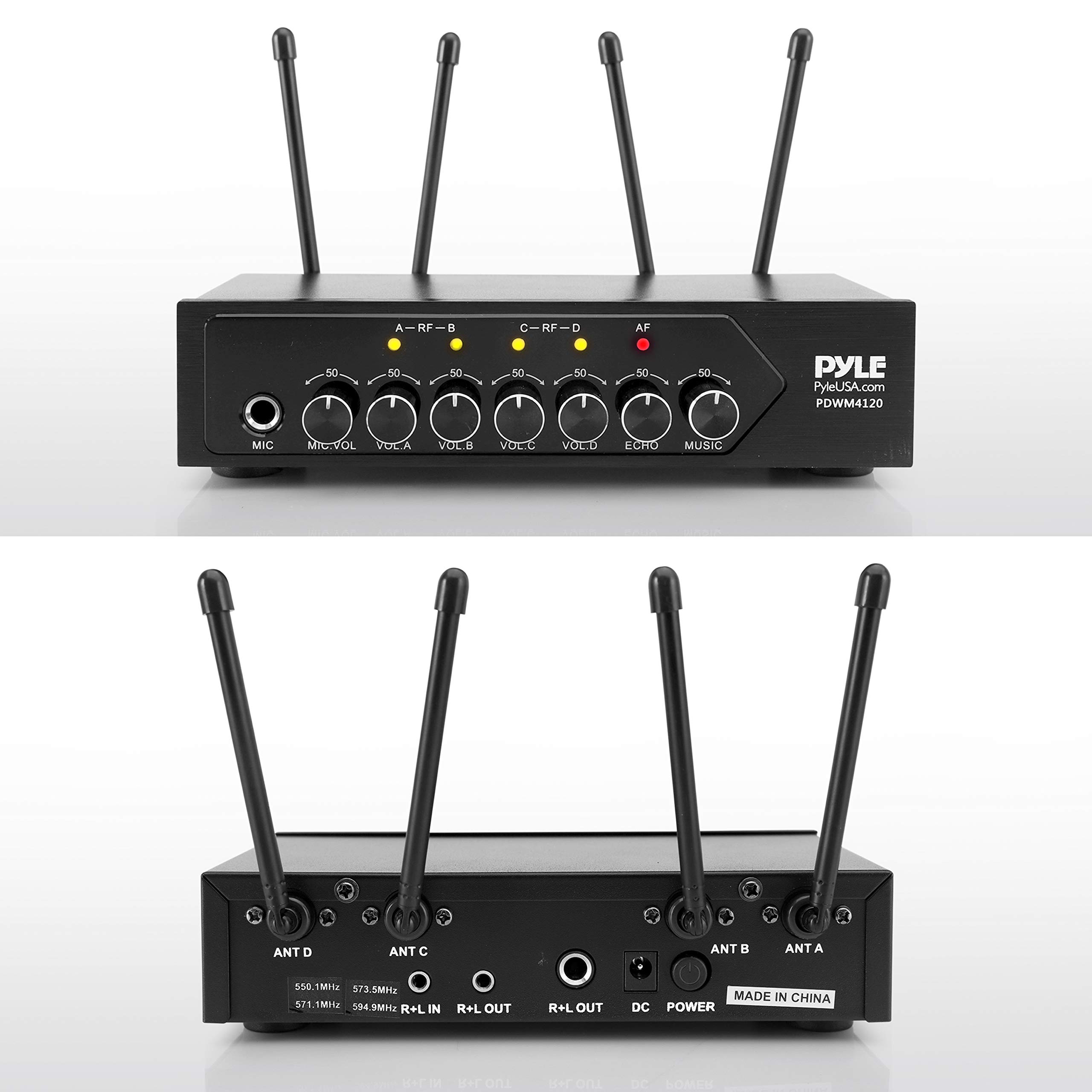 Foto 2 | Sistema De Micrófono Inalámbrico Pyle Uhf Pa Con 4 Micrófonos De Mano - Venta Internacional.