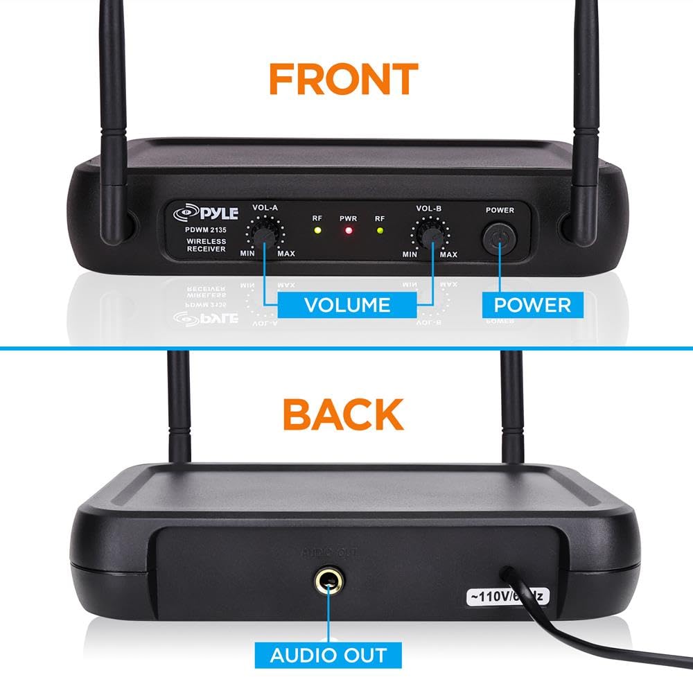 Foto 5 | Sistema De Micrófono Inalámbrico Pyle Pdwm2135 Vhf Dual Black - Venta Internacional.