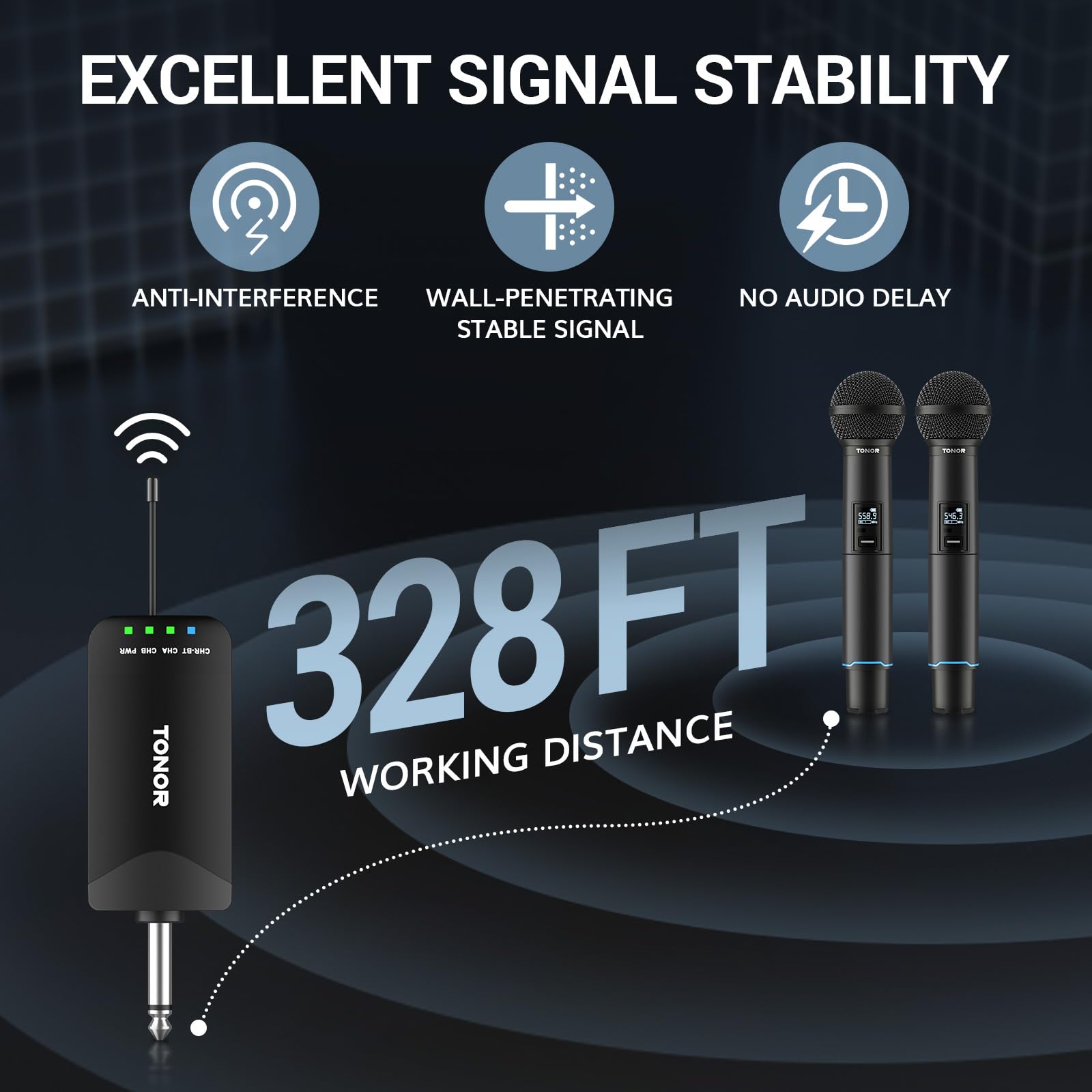 Foto 3 pulgar | Micrófono Inalámbrico Tonor Tw720 Recargable Bluetooth Uhf - Venta Internacional.