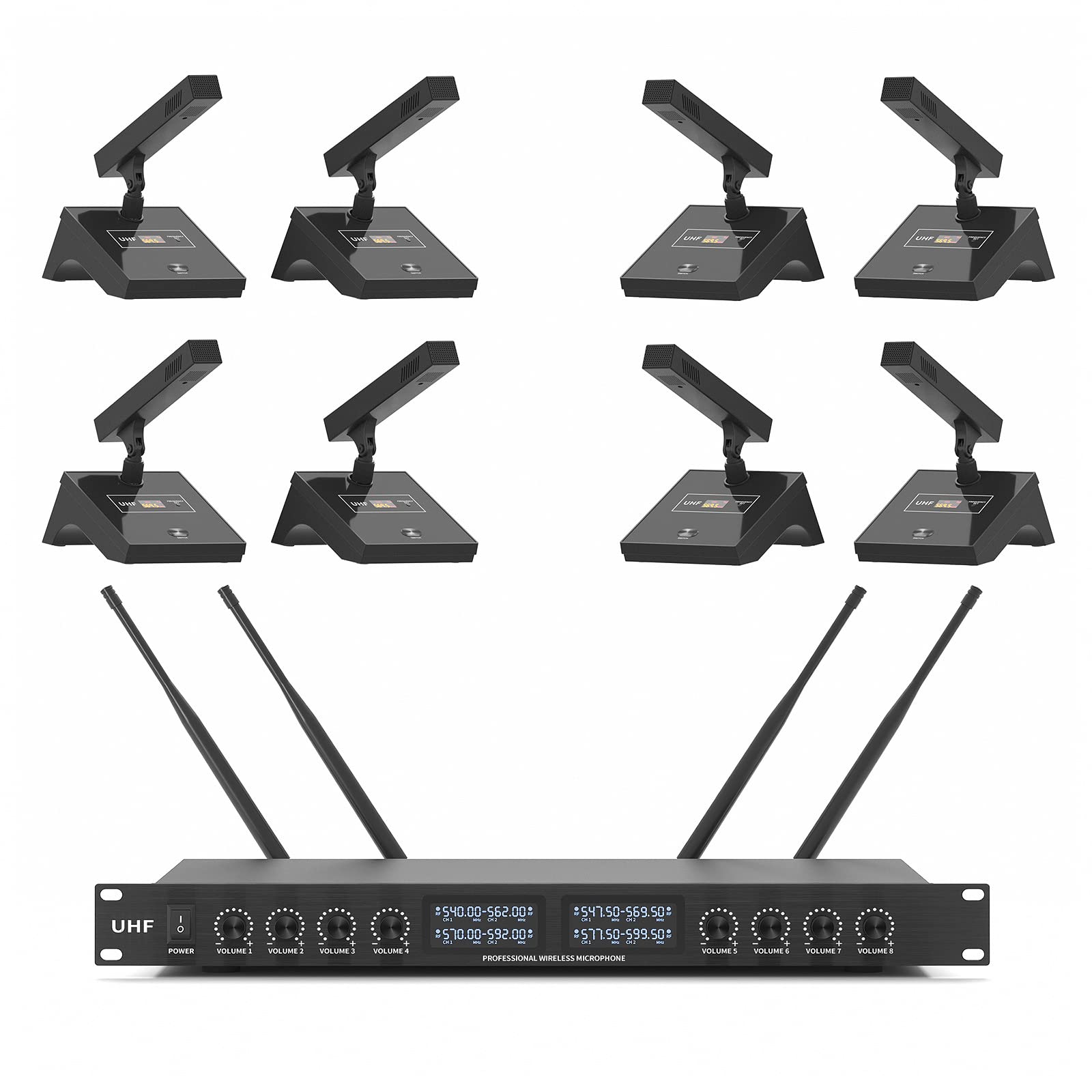 Foto 1 | Sistema De Micrófono Inalámbrico Xtuga Yt8 Uhf De Escritorio De 8 Canales - Venta Internacional.