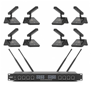 Foto 1 | Sistema De Micrófono Inalámbrico Xtuga Yt8 Uhf De Escritorio De 8 Canales - Venta Internacional.