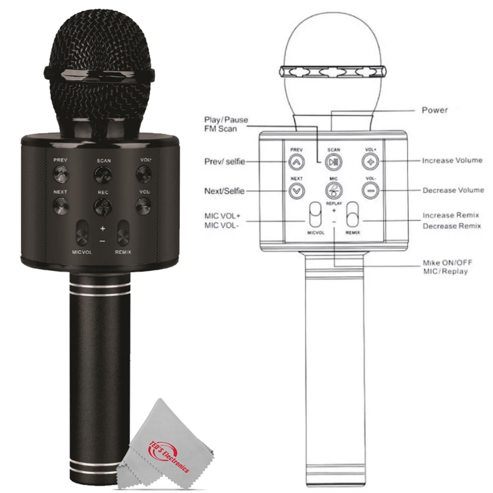 Foto 4 pulgar | Micrófono Karaoke Vivitar Inalámbrico Bluetooth Alimentado Por Usb - Venta Internacional.