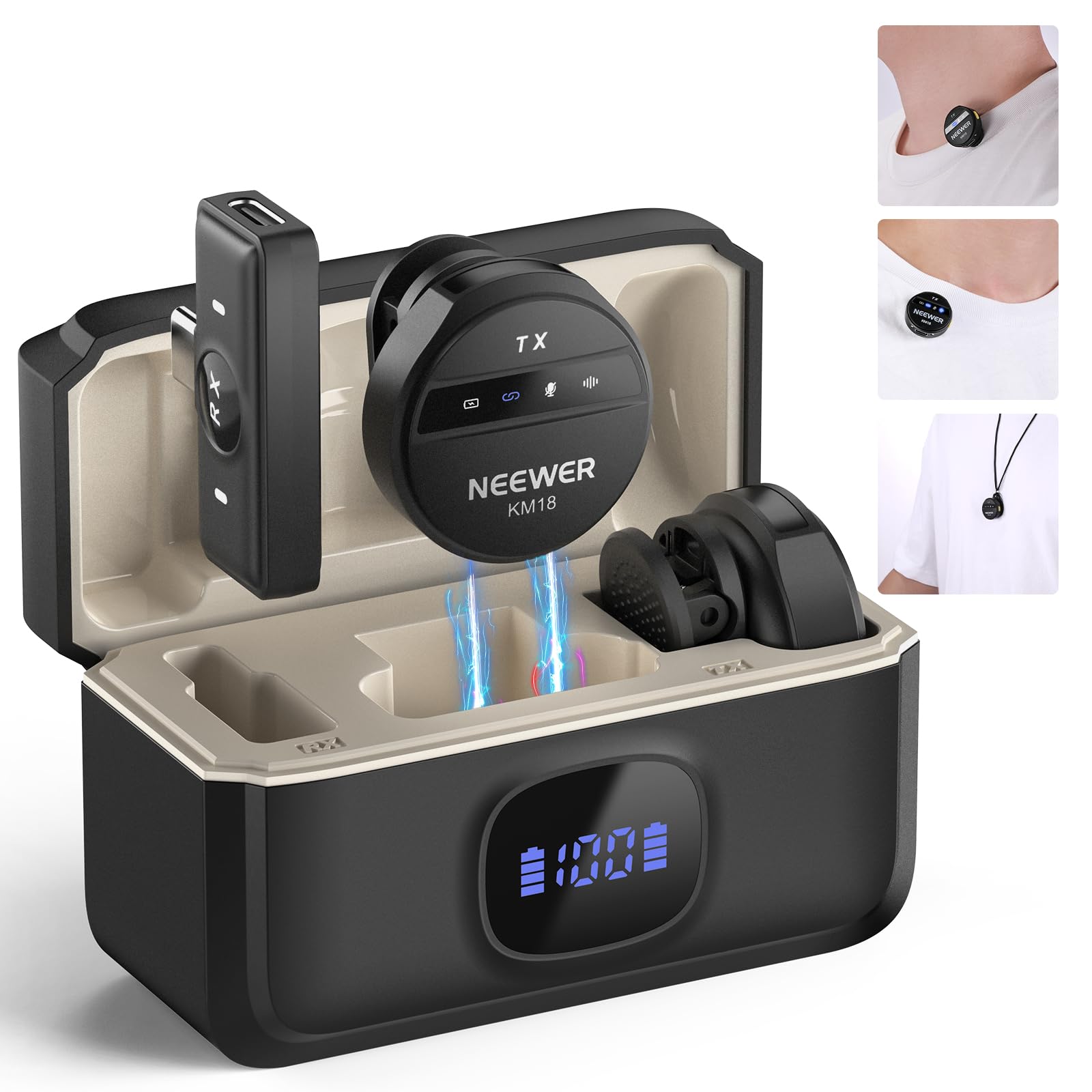 Foto 2 pulgar | Micrófono Lavalier Inalámbrico Neewer M18 Usb-c Con Funda 24h - Venta Internacional.