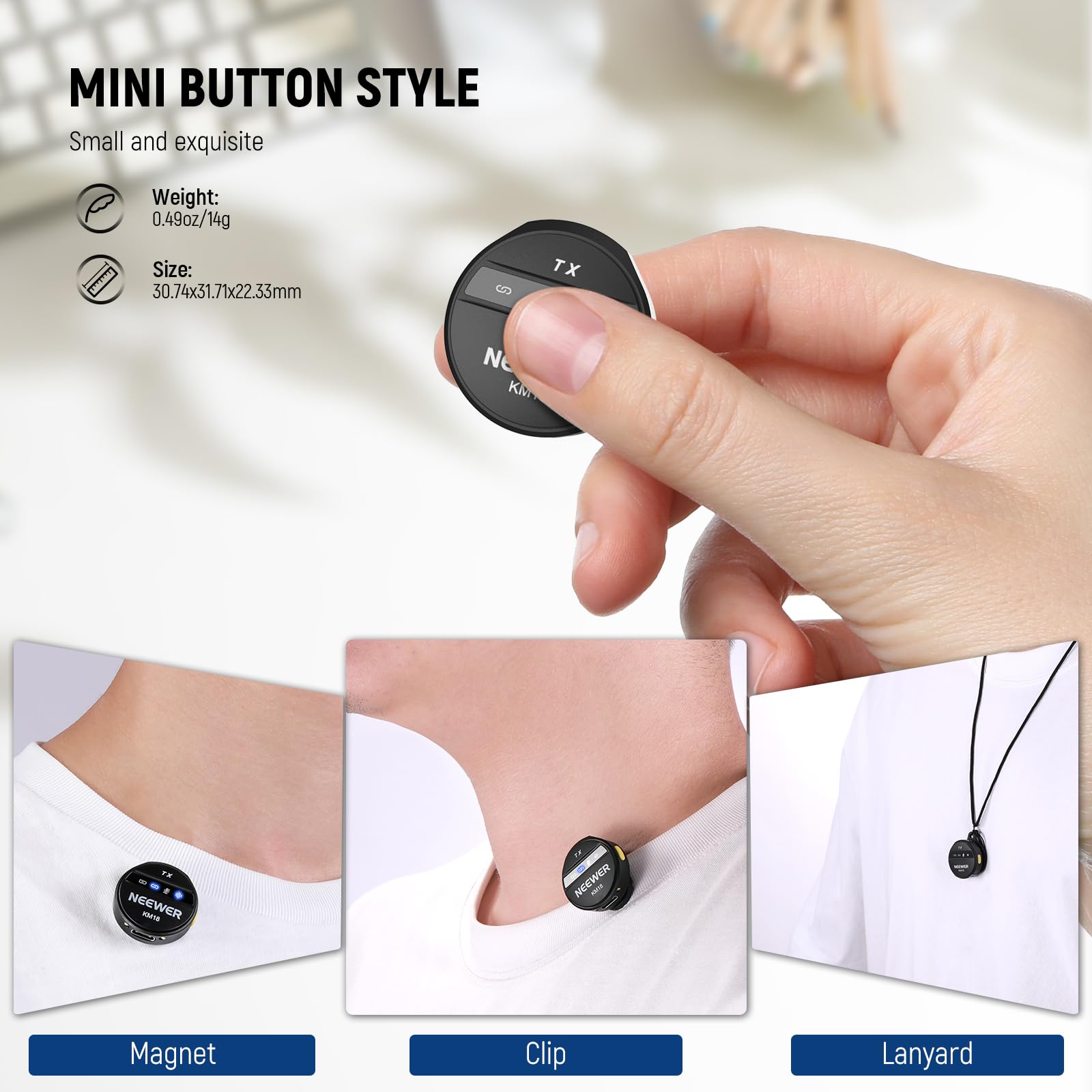 Foto 3 pulgar | Micrófono Lavalier Inalámbrico Neewer M18 Usb-c Con Funda 24h - Venta Internacional.