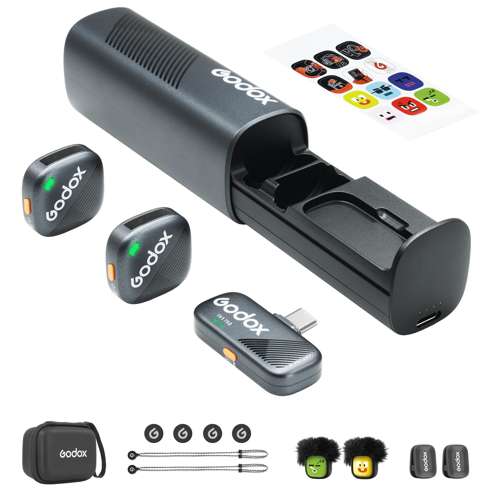 Micrófono Lavalier Inalámbrico Godox Cube-sc Kit2 Para Iphone Y Android - Venta Internacional.